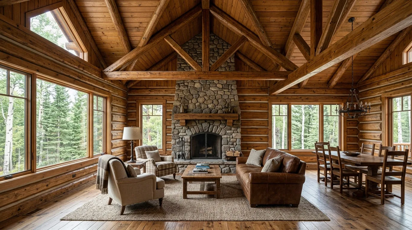 The finished result of professional log home restoration: the completed work looking clean, correct — Chattanooga, TN